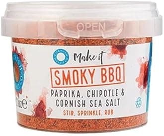Cornish Sea Salt - Smokey BBQ Seasoning with Celtic Sea Salt - Michelin Starred Chef Approved - Herbs, Spices & Seasonings - Spices for Cooking, Kitchen Accessories - 50g