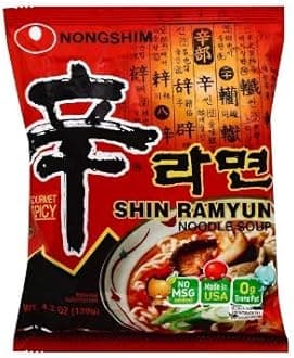 [ 4 Packs ] NongShim Shin Ramyun Noodle Soup, Gourmet Spicy, 4.2 Ounce