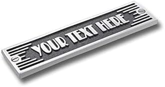 Custom Text Metal Door Sign. Art Deco Style Home Décor Accessories Door Or Wall Aluminium Plaque. Handmade In England.
