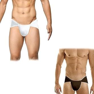 4 pc Indian Traditional Underwear Langot Lankot Loin Cloth Supporter loincloth Cotton Gym Underpants - (2 White Color + 2 Black Color)