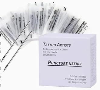 14G (1.6mm X 50mm) Body Piercing Tools Stainless Steel Hollow Sterilize Tattoo Needle Body Piercing 10pcs