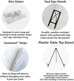 Generic Wedding Sign, Rustic, White, Rectangular, Full Size, Weatherproof, Fade-Resistant, Tabletop, Plastic