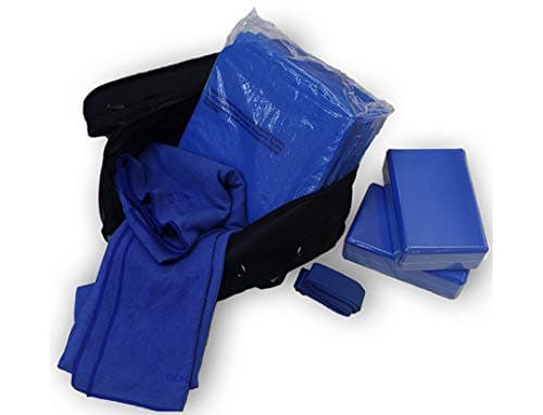 Complete Yoga Kit Set, 6-Piece Accessories Set - 1 Foldable Yoga Exercise Mat, 2 Yoga Blocks, 1 Yoga Mat & Hand Towel, 1 Yoga Strap and 1 Carry Case, for Yogis