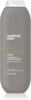 Men 2-in-1 Shampoo and Conditioner, Cedar + Cypress - Cleans and Conditions with Argan and Jojoba Oil - Made without Parabens - 14 oz