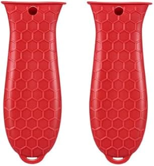 2 Pcs Cast Iron Handle Cover, Silicone Hot Handle Holder, Heat Resistant Cast Iron Skillet Covers Potholder for Frying Pans and Griddles Kitchen Supplies