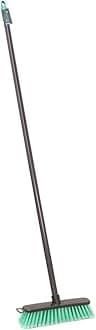 JVL Lightweight Indoor Angled Soft Bristle Sweeping Brush Broom, Turquoise/Grey 20-044TQ