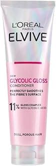 L'Oreal Paris Elvive Glycolic Gloss Conditioner, With Gloss Complex and Glycolic Acid, Fills and Seals Hair Fibres, For Long-lasting, Smooth and Shiny Hair, Ideal for Dull Hair, 150ml