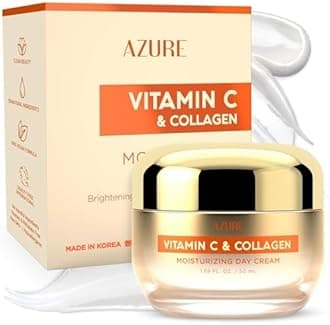 AZURE Vitamin C & Collagen Moisturizing Day Cream - Brightening & Revitalizing | Reduces Fine Lines & Wrinkles | Diminishes Signs of Aging | Made in Korea - 50mL