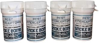 SMOKE BOMB - Insect Foggers, 4 Pack, for House Flies, Mosquitoes, Cockroaches, Bedbugs, Fleas, Moths, cluster flies and Beetles