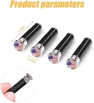 Moly Magnolia 4PCS Car Door Lock Knobs, American Flag Carbon Fiber Door Lock Pin Cover, Decorative Modification Door Lock Bolt Pin Cover, Auto Accessories Universal for SUV, Truck, Van