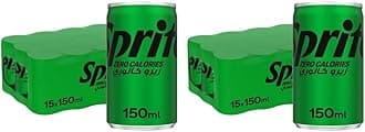 Sprite Zero Lemon Lime Flavor Soda, 150ml Cans, Pack of 30, Carbonated Soft Drinks, Refreshing, Clean-Tasting Beverages