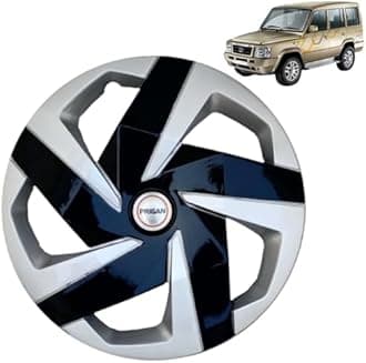 Prigan Wheel Cover for Sumo Silver Black Wheel Cover 16" for Sumo (Set of 4 Pcs) (Press Fitting) Model Name- Magnite DC 16