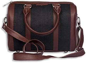 ZOUK Black Solid Vegan Leather Handmade Women's Handbags with double handles and detachable Sling Strap - Jet Black