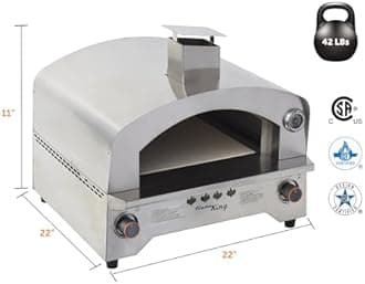 Flame King Propane Gas Pizza & Food Outdoor Oven for Camping, Backyard, Tailgating