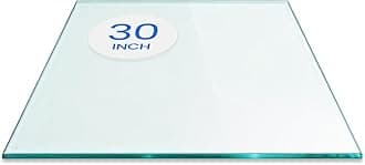 (80cm ) - Square Glass Table Top 80cm Custom Annealed Clear Tempered, 1/4" Thick Glass with Flat Polished Edge & Radius Corner for Dining Table, Coffee Table, Home & Office Use by TroySys