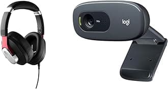 Austrian Audio Hi-X15 Professional Closed-Back Over-Ear Headphones & Logitech C270 HD Webcam, HD 720p/30fps, Widescreen Video Calling, Light Correction