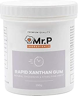 Mr.P IngredientsRapid Agglomerated Xanthan Gum 200g Powder Rapid Thickener and Stabiliser Agent VEGAN Vegetarian Gluten Free Halal Kosher Non-GMO (Recyclable Pot)