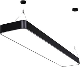 Modern Rectangular LED Pendant Light Adjustable Height Nordic Minimalist Chandelier for Pool Table Dining Room Office Gym Stylish Suspension Lamp