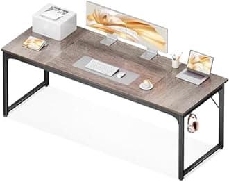 Coleshome 71 Inch Computer Desk, Modern Simple Style Desk for Home Office, Study Student Writing Desk, Grey Oak