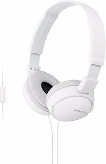 ZX Series Wired On-Ear Headphones with Mic, White MDR-ZX110AP