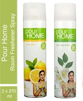 Pour Home Room Freshener Lime Life + Just Jasmine 270 Ml (Pack of 2) Spray