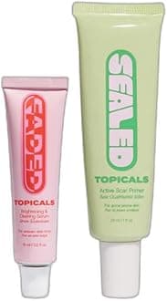 Topicals Post-Acne Kit - Mini Faded Serum for Dark Spots (0.5 Fl Oz) and Sealed Active Scar Filling Primer Retinol and Salicylic Acid for Acne Prone Skin (1 Fl Oz)