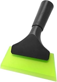 FOSHIO Small Squeegee with 5 Inch Green Rubber Blade Mini Wiper Window Tinting Tools for Mirror Glass Window Cleaner with Non-Slip Handle