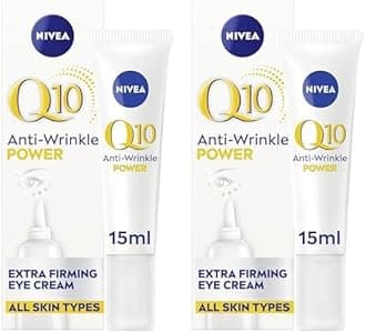 Q10 Anti-Wrinkle Power Firming Eye Cream to Reduce Crow's Feet, Lines and Wrinkles, Powerful Under Eye Cream to Revitalise the Eye Area (15ml) (Pack of 2)