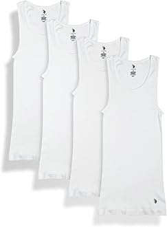 Mens Tank Top - 4 Pack Cotton Blend Classic Ribbed Tank Tops Men Undershirts Sleeveless Tee Shirts Pack