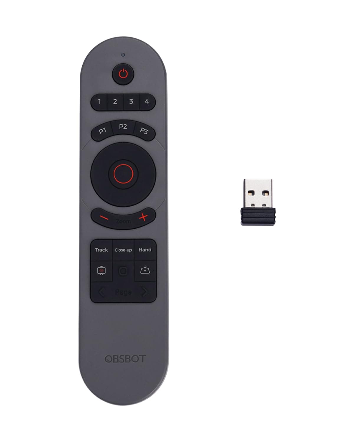 Obsbot Tiny 2 Remote Control, Smart For 2/Tiny 4K/1080P Webcam, Wireless Connection Via Usb Receiver, Combination Of Control And Presentation Clicker