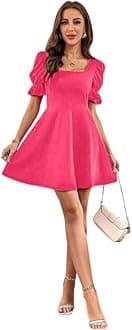 OOMPH! Women's Polyester Blend Fit and Flare Mini Dress