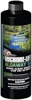Microbe Lift ALGA32 Algaway 5.4 Algae Control Treatment for Ponds and Water Gardens, Safe for Koi Fish, Goldfish, Plants, and Decorations, 32 Ounces