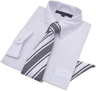 Johnnie Lene Boys Long Sleeve Dress Shirt with Tie and Handkerchief