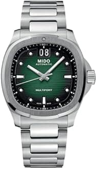 MIDO Multifort TV Big Date - Swiss Automatic Watch for Men - Stainless Steel, 40mm Case, Green on Stainless Steel, Modern