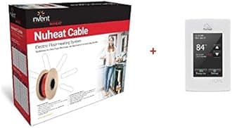 NuHeat nVent Floor Radiant Heat Cable N1C040, 120 V, 40 sq. ft.+ Home Programmable Thermostat AC0056