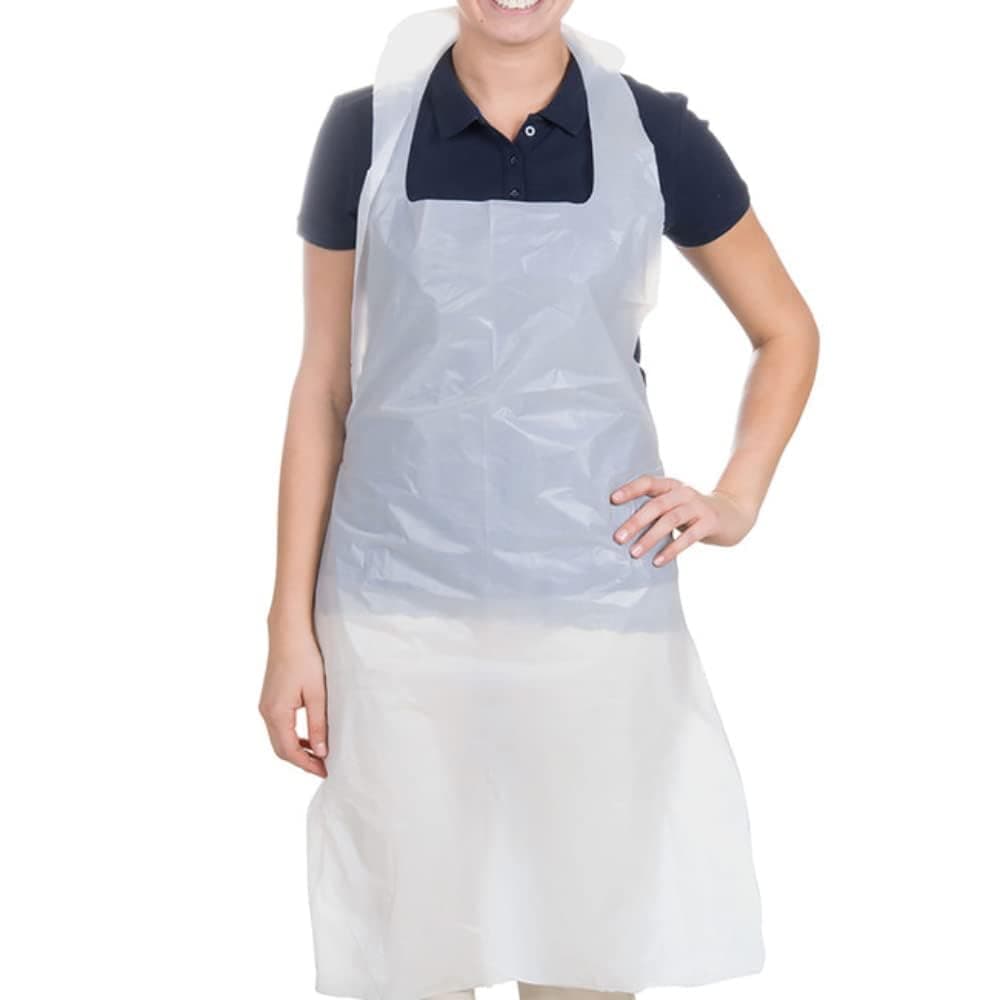 Premium Disposable Aprons for Women & Men (White, 1000 Pack), 700mm x 1170mm Polyethylene Aprons for Adults, 16 Microns Flat Packed Bulk Aprons (NHS size and spec)