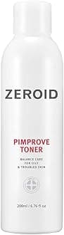 ZEROIDPimprove Toner 200 ml, Salicylic Acid, Zinc, Ceramides, PH Balancing, Calming Toner for Oily and Troubled Skin, Korean Dermocosmetic