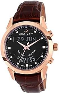 AlFajr Swiss Watch For Men Digital Genuine Leather, Bronze WA-10B