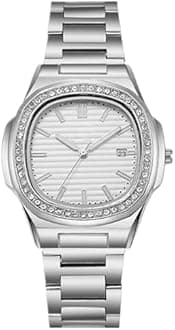 Mens Watch Analog Quartz Stainless Steel Date Watches Business Casual Business Watches for Men Women Luxury Style