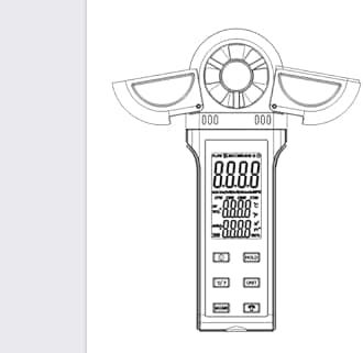 INFURIDERDigital Anemometer Wind Speed Meter, 6 Units Wind Gauge for Wind Velocity/Temperature/Relative Humidity, Auto-Off Wind Velocity Meter with Data Hold, LCD Backlight, for Shooting, Sailing