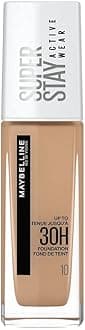 Maybelline New York Super Stay Active Wear, waterproof foundation with high coverage, long-lasting facial make-up for light skin types, colour: No. 10 Ivory (Light), 1 x 30 ml
