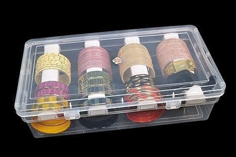Mahganya Clear Plastic Bangle Box, 4 Compartments