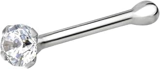 Forbidden Body Jewelry 22g Sterling Silver CZ Simulated Diamond Micro Nose Stud, 1.5mm Crystal, Clr 1pc