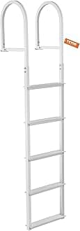 VEVOR Removable Dock Ladder 5 Steps, 500Lbs Load Capacity Pontoon Boat Ladder, Aluminum Swim Ladder with Nonslip Design for Lake, Marine Boarding, Pool