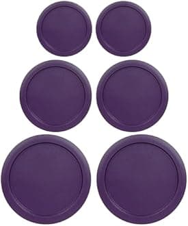 Replacement Lids for Pyrex Containers Round Glass Food Plastic (2) 2-Cup (2) 4-Cup (2) 7-Cup (Purple)