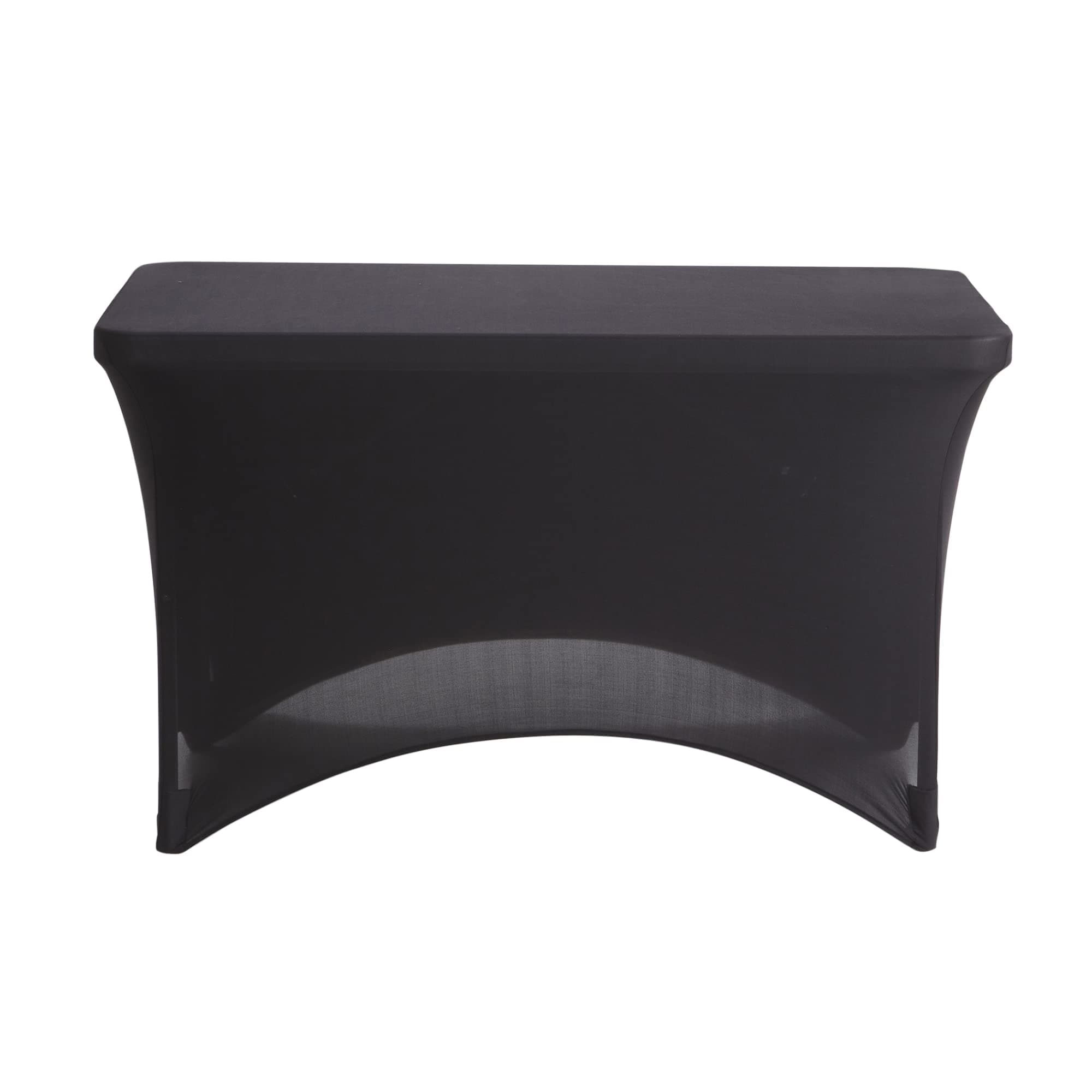 Iceberg iGear Stretch Fabric Table Cover, Fits 4' Table, Polyester/Spandex, Black, 24" W x 48" L