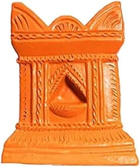 Village Decor Handmade Terracotta Brindavan tulsi Pot with Drainage Hole at Bottom|Height-11 inch