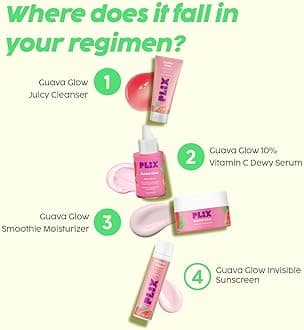 PLIX Guava Skin Care Set | Hydrating Cleanser, 10% Vitamin C Dewy Serum & Smoothie Moisturizer | Brightens, Hydrates & Promotes Glowing Skin - Pack of 3