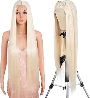 Style Icon 613 Blonde 13x4 Lace Frontal Wig 38 inch Super Long Straight Hair Wig for Women Synthetic Lace Front Wig Pre Plucked with Baby Hair Synthetic Fiber (613)