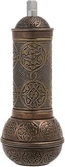 LaModaHome Copper Manual Hand Grinder Mill for Turkish Greek Arabic Coffee Beans & Spice Pepper Salt, Brass